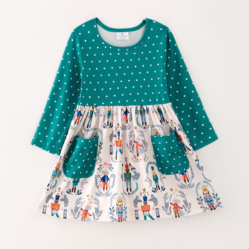 （In Stock L29-05-01）Girls Christmas Print Dress