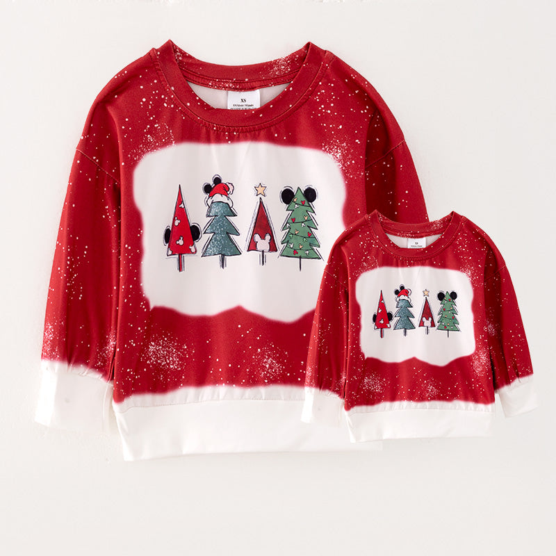 （In Stock L28-05-01）Mommy and Me Christmas Print Top