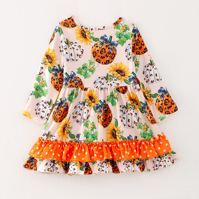 （In Stock E30-5-3）Girls Halloween Print Dress