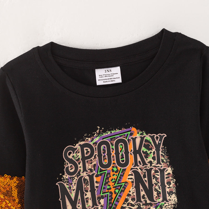 （In Stock E38-4-3）Mommy and Me Halloween Print Top