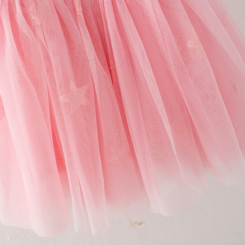 （In Stock G18-4-3）Girls Christmas Pink Sequined Tulle Dress