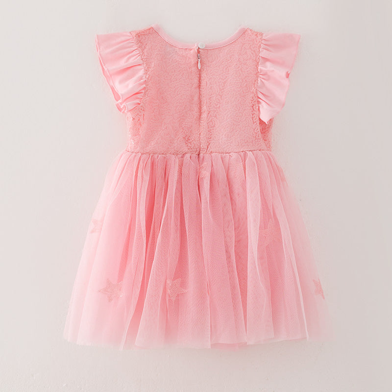 （In Stock G18-4-3）Girls Christmas Pink Sequined Tulle Dress