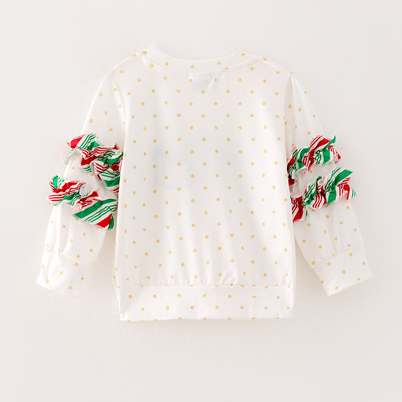 （In Stock L34-3-2）Girls Christmas Applique Top