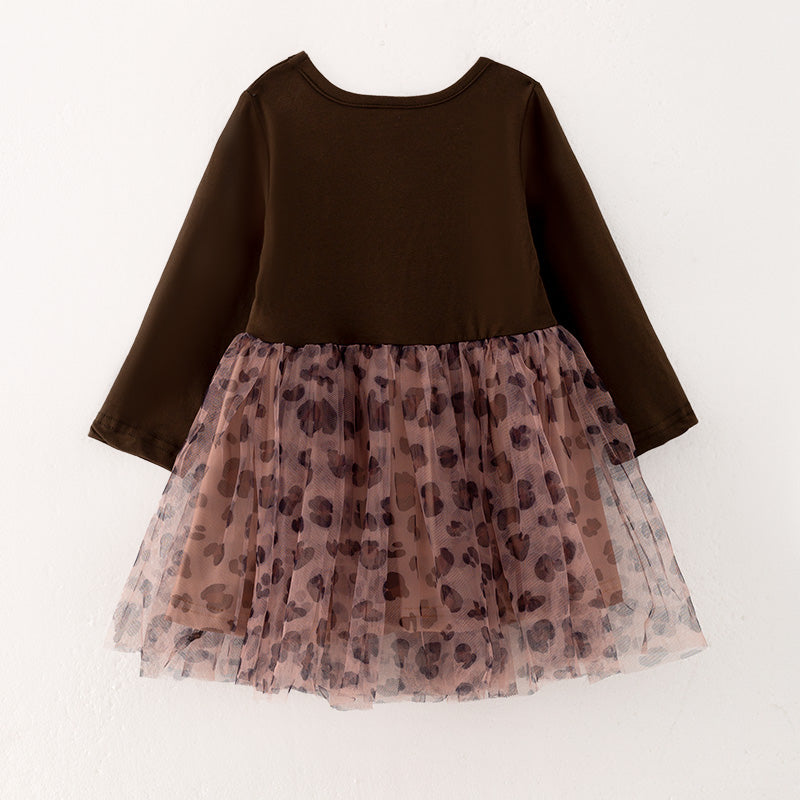 （In Stock Q5-1-2）Girls Thanksgiving Applique Tulle Dress