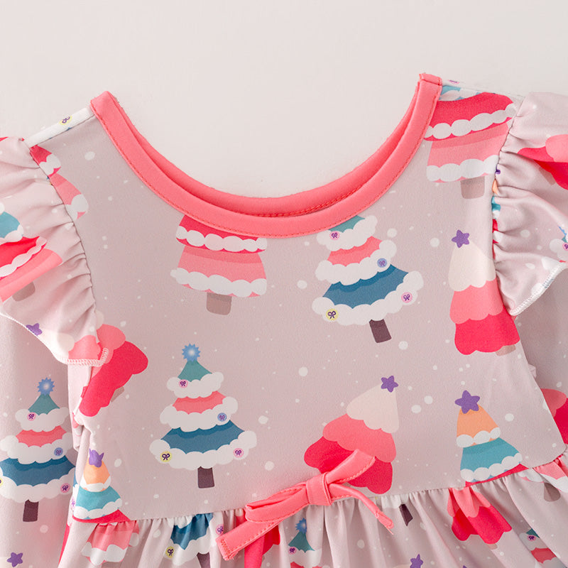 （In Stock L8-2-3）Girls Christmas Print Dress