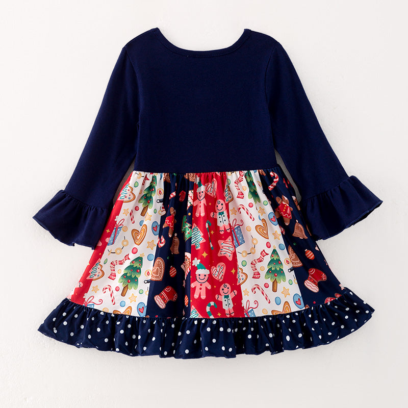 （In Stock L29-5-3）Girls Christmas Print Dress