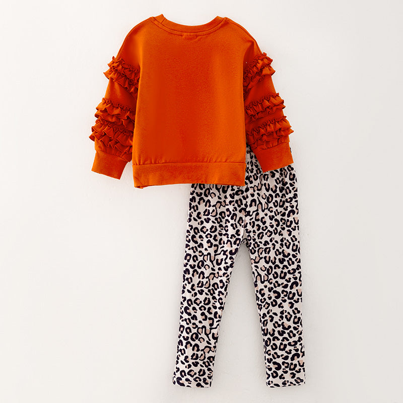 （In Stock E6-4-2）Girls Fall Vibes Print Outfit Set