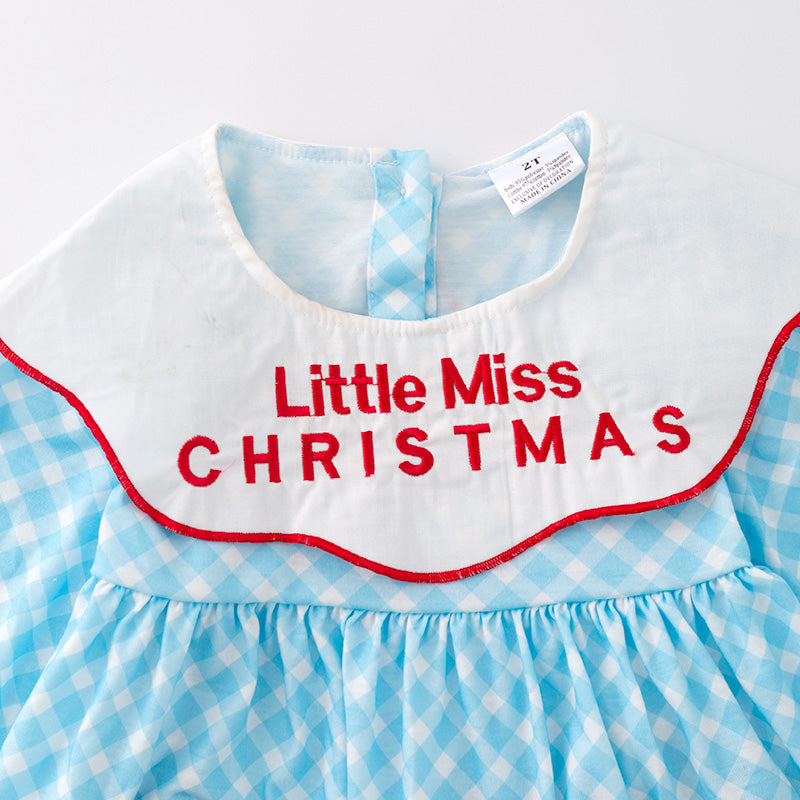 （In Stock A3-7-2）Girls Christmas Princess Embroided Outfit Set