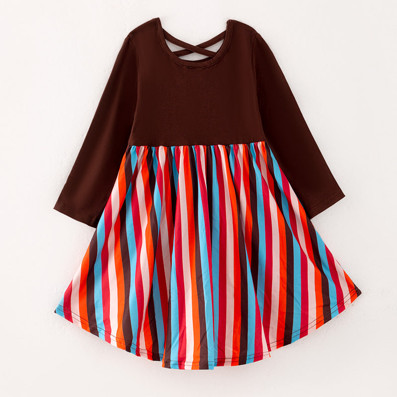 （In Stock Q05-04-01）Girls Thanksgiving Applique Dress