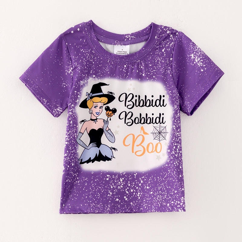 （In Stock E30-1-1）Girls Halloween Princess Print Top