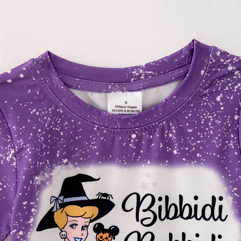 （In Stock E30-1-1）Girls Halloween Princess Print Top