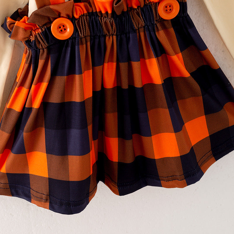 （In Stock E31-3-3）Girls Thanksgiving Applique Skirt Set