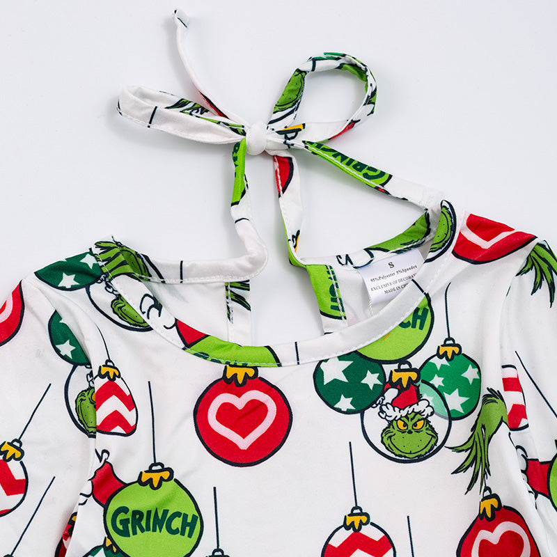 （In Stock G14-02-01）Grinch long sleeve dress