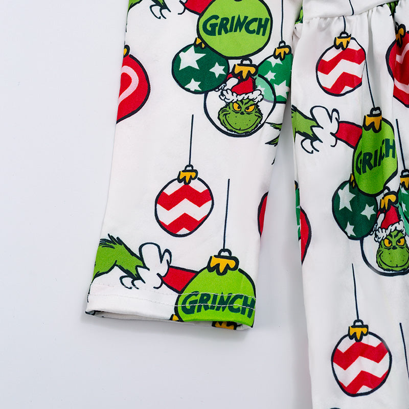 （In Stock G14-02-01）Grinch long sleeve dress