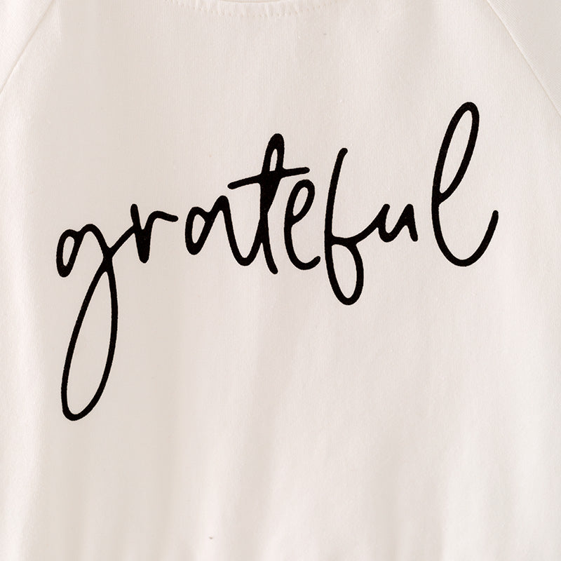 （In Stock Q5-2-1）Girls Thanksgiving Grateful Print Top