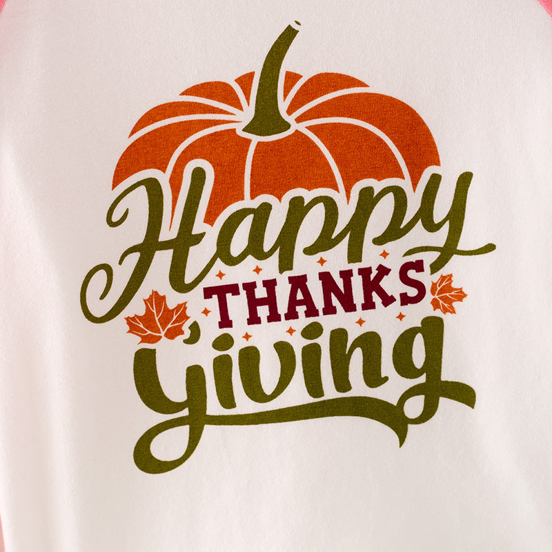 （In Stock Q5-2-1）Boys Thanksgiving Pumpkin Print Top