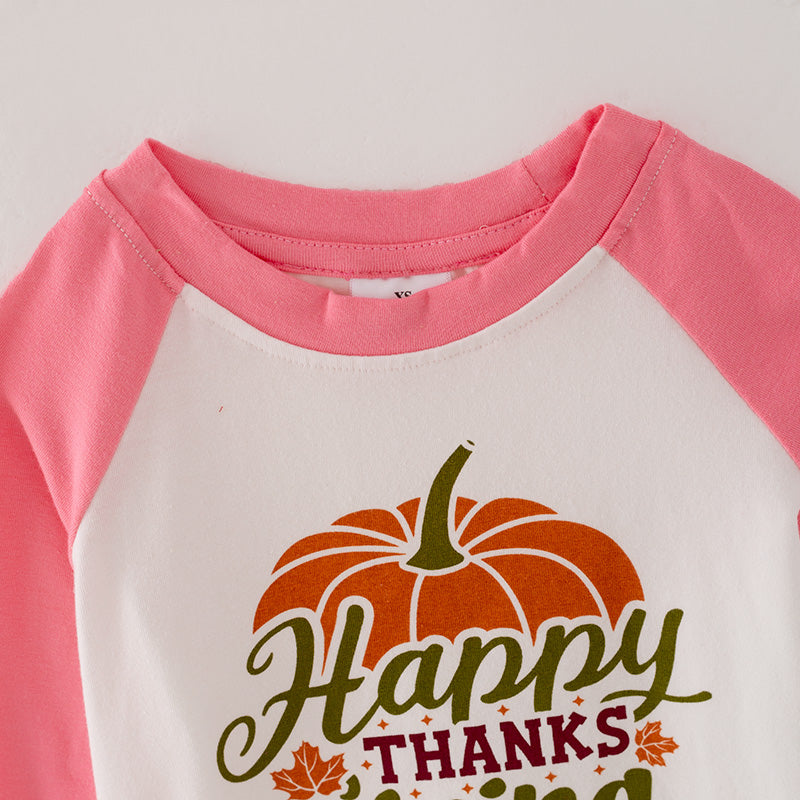 （In Stock Q5-2-1）Boys Thanksgiving Pumpkin Print Top