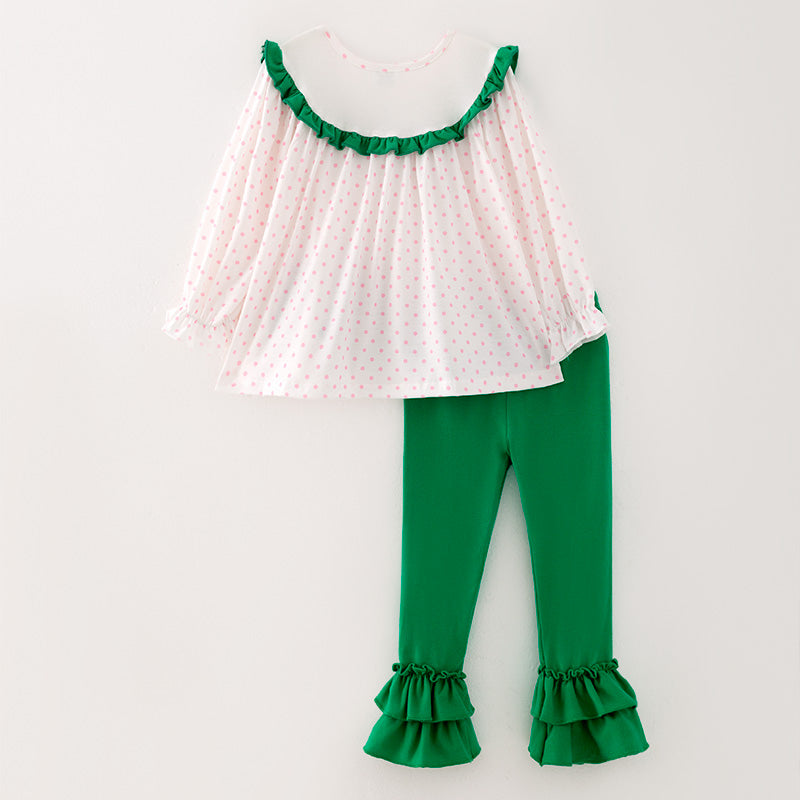 （In Stock E25-5-2）Girls Christmas Applique Outfit Set