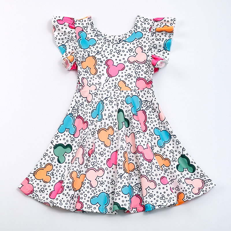 （Pre Order）Girls Cartoon Print Dress