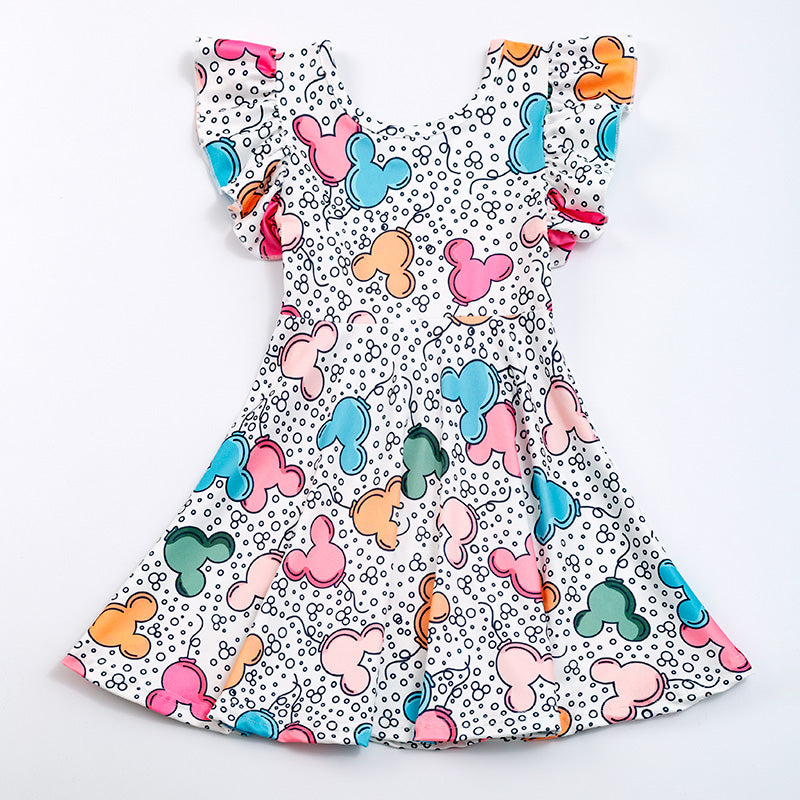 （Pre Order）Girls Cartoon Print Dress