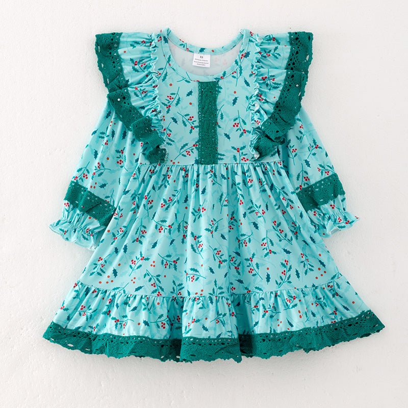 （In Stock L26-3-1）Girls Christmas Print Dress