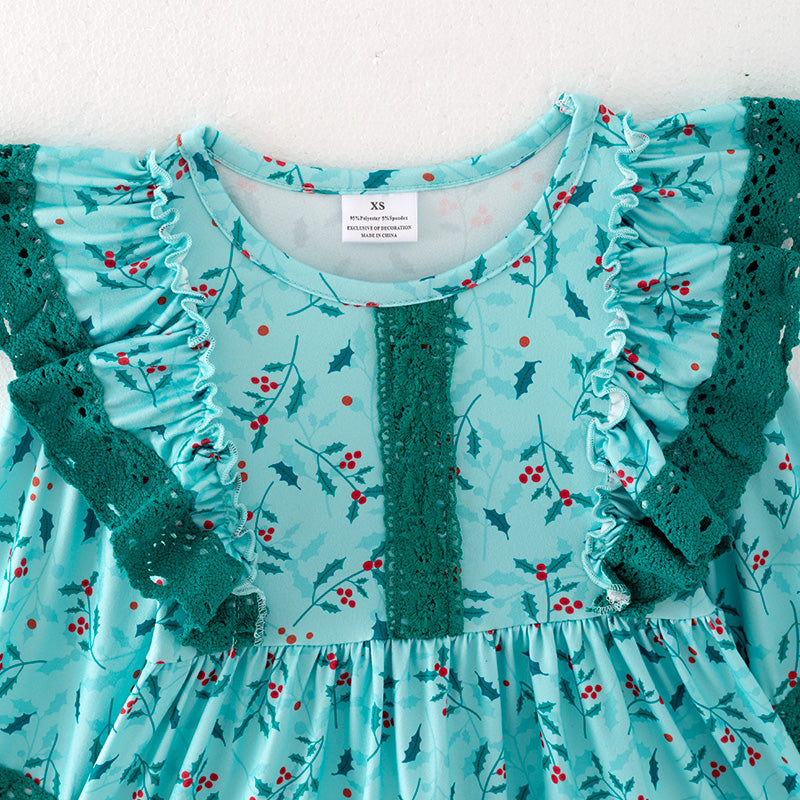 （In Stock L26-3-1）Girls Christmas Print Dress