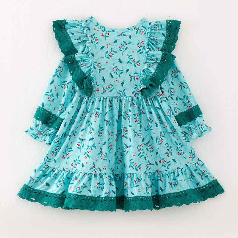 （In Stock L26-3-1）Girls Christmas Print Dress