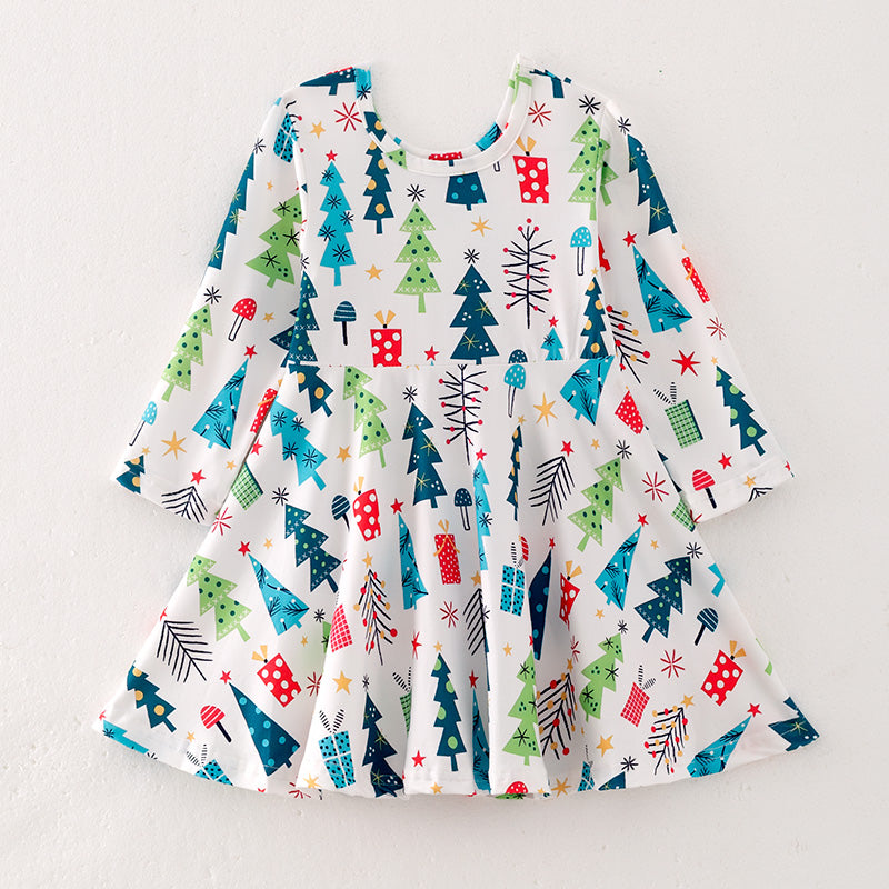 （In Stock L26-3-1）Girls Christmas Print Dress