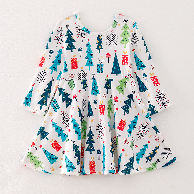 （In Stock L26-3-1）Girls Christmas Print Dress