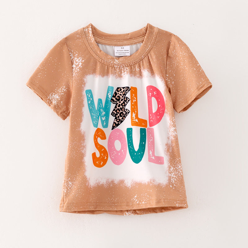 （In Stock E27-4-2）Girls Fall Wild Soul Print Milk Silk Top