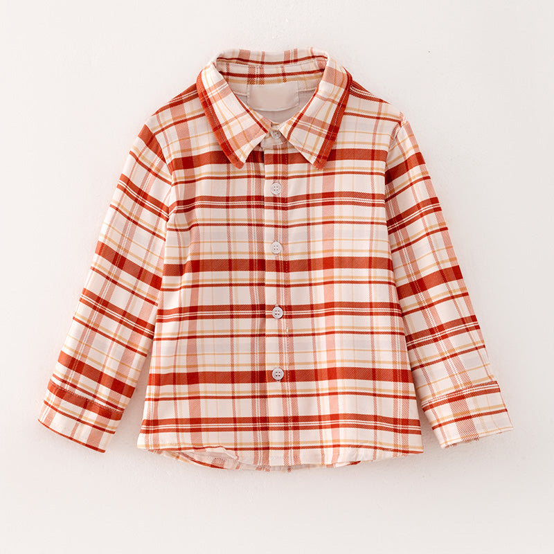 （In Stock Q12-3-2）Boys Fall Plaid Shirt