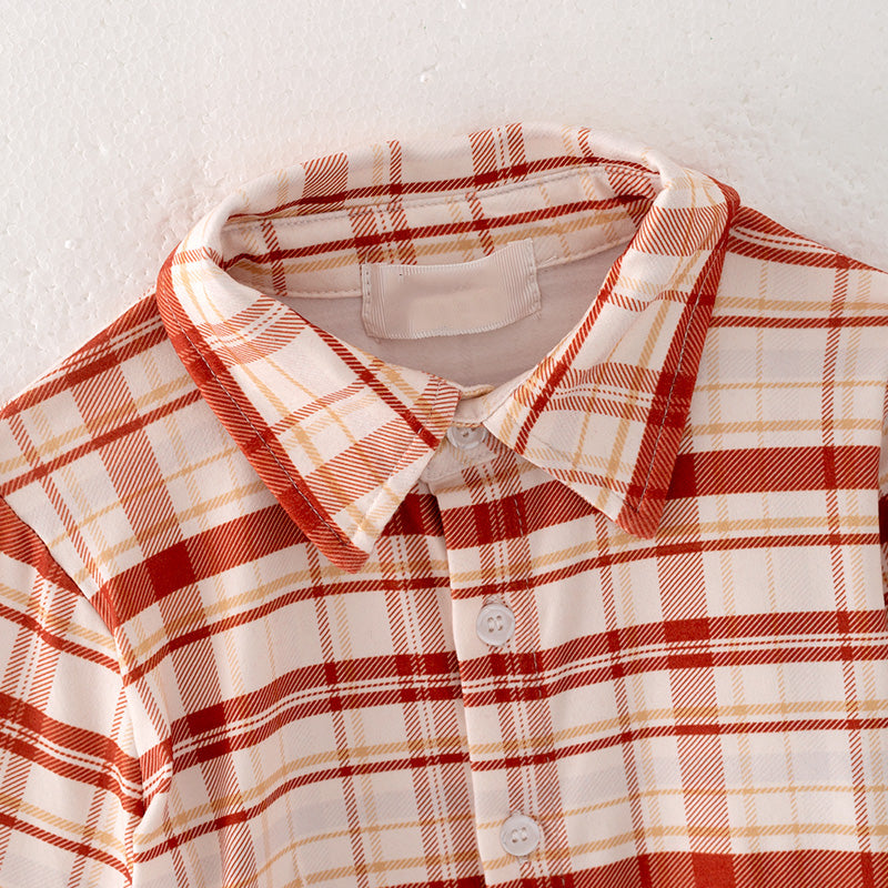 （In Stock Q12-3-2）Boys Fall Plaid Shirt