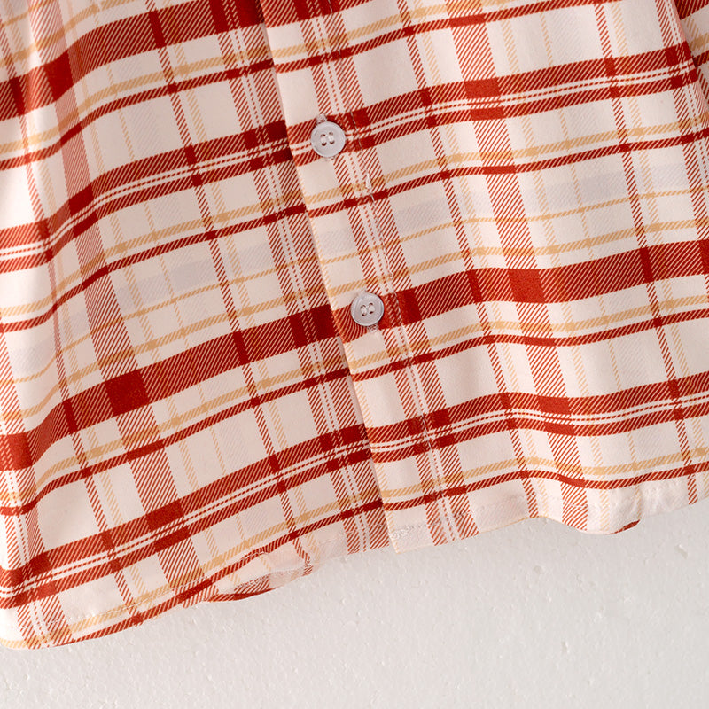 （In Stock Q12-3-2）Boys Fall Plaid Shirt