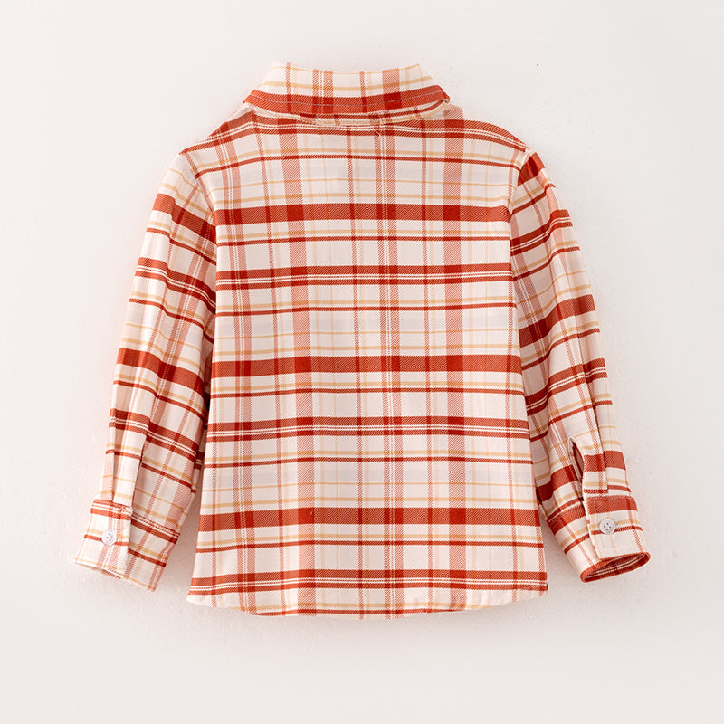 （In Stock Q12-3-2）Boys Fall Plaid Shirt