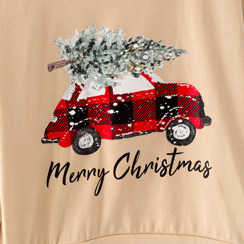 （In Stock Q13-5-1）Girls Christmas Print Cotton Top