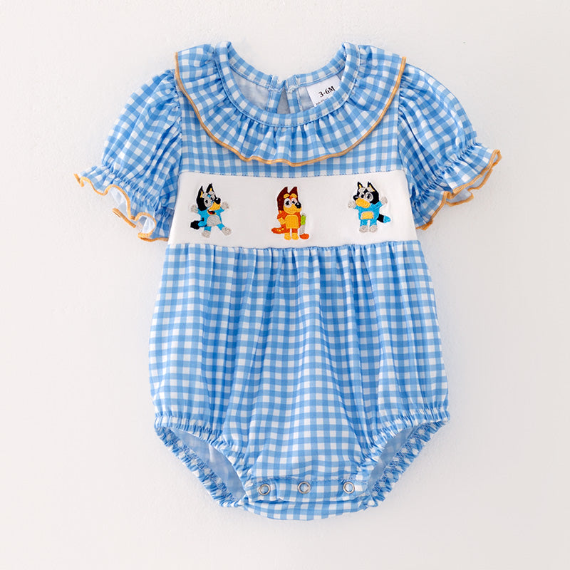 （In Stock E6-2-3）Baby Girls Cartoon Embroidery Romper