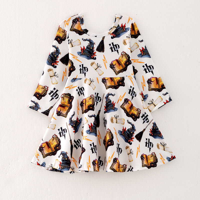 （In Stock L21-1-3）Girls Christmas Print Milk Silk Dress