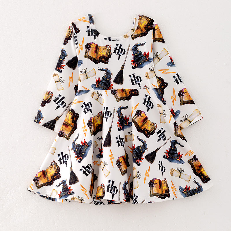 （In Stock L21-1-3）Girls Christmas Print Milk Silk Dress