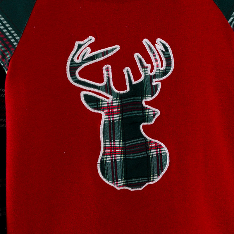 （In Stock G9-1-2）Boys Christmas Elk Applique Cotton Top