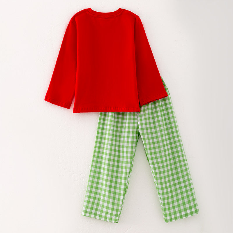 （In Stock G7-3-3）One Pack(11 Pieces total)Boys Christmas Embroidery Cotton Outfit Set