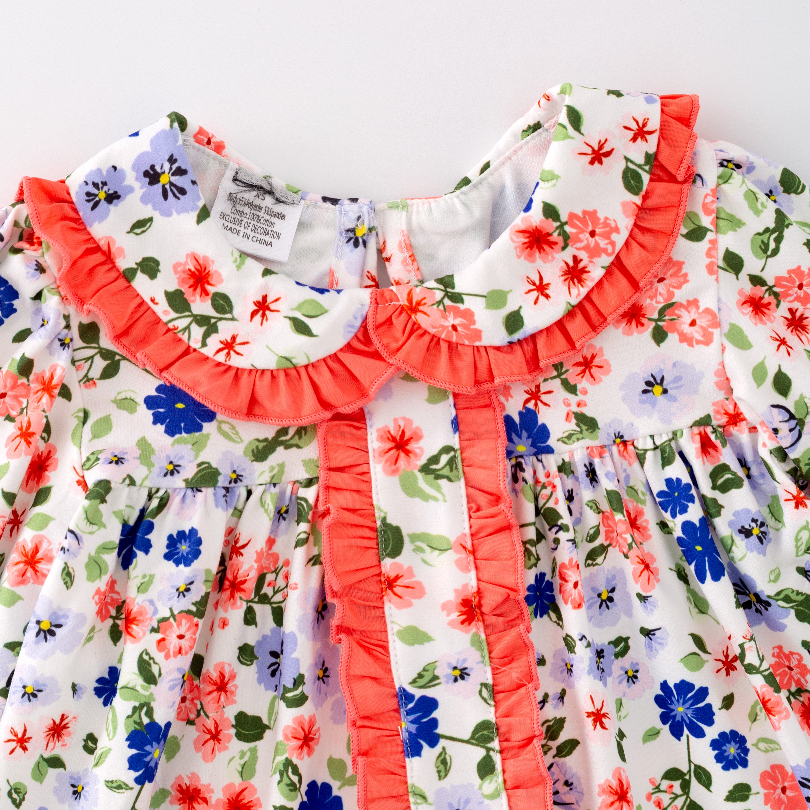 (In Stock G28-04-03 G21-04-03)Girls Little Flower Print Milk Silk Dress