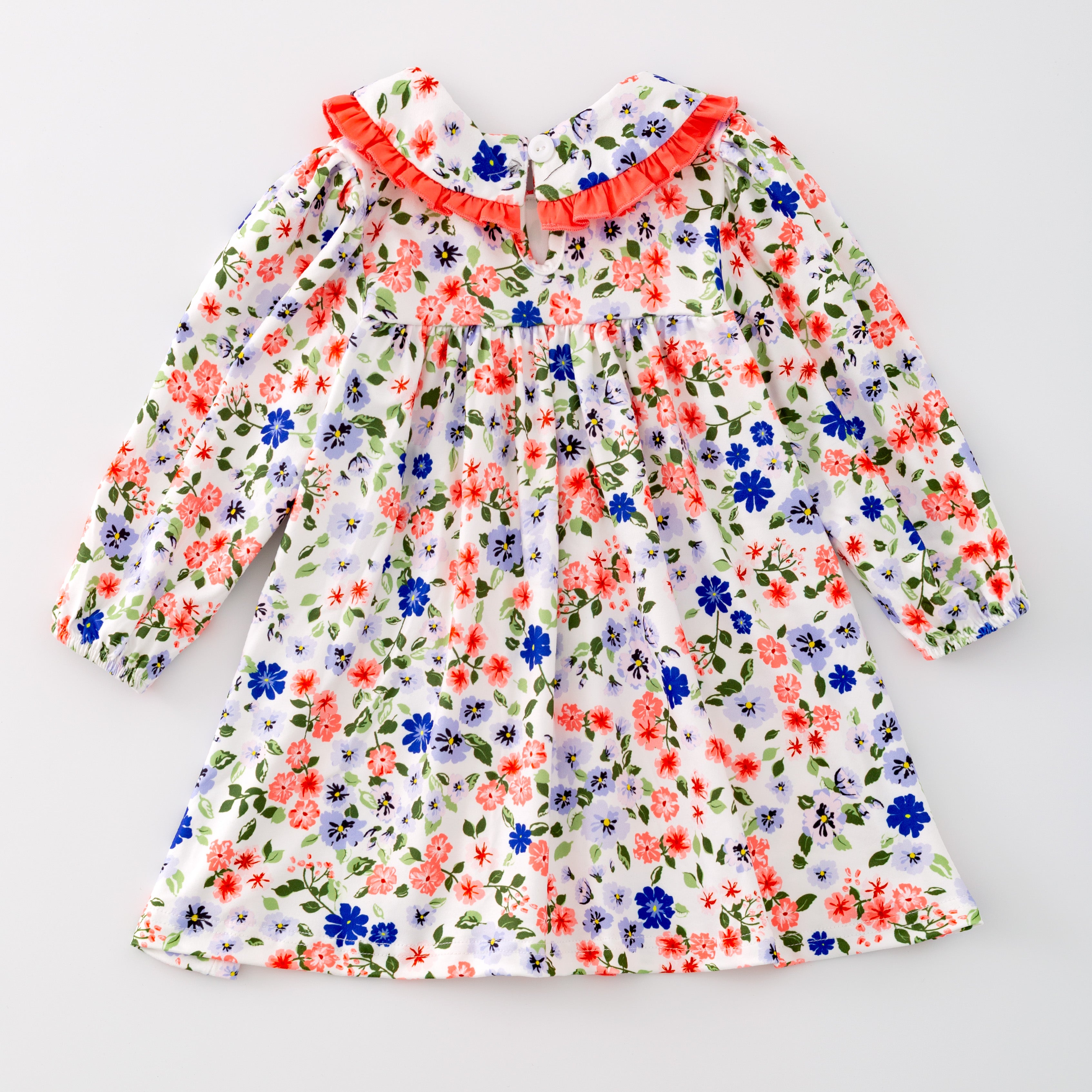 (In Stock G28-04-03 G21-04-03)Girls Little Flower Print Milk Silk Dress