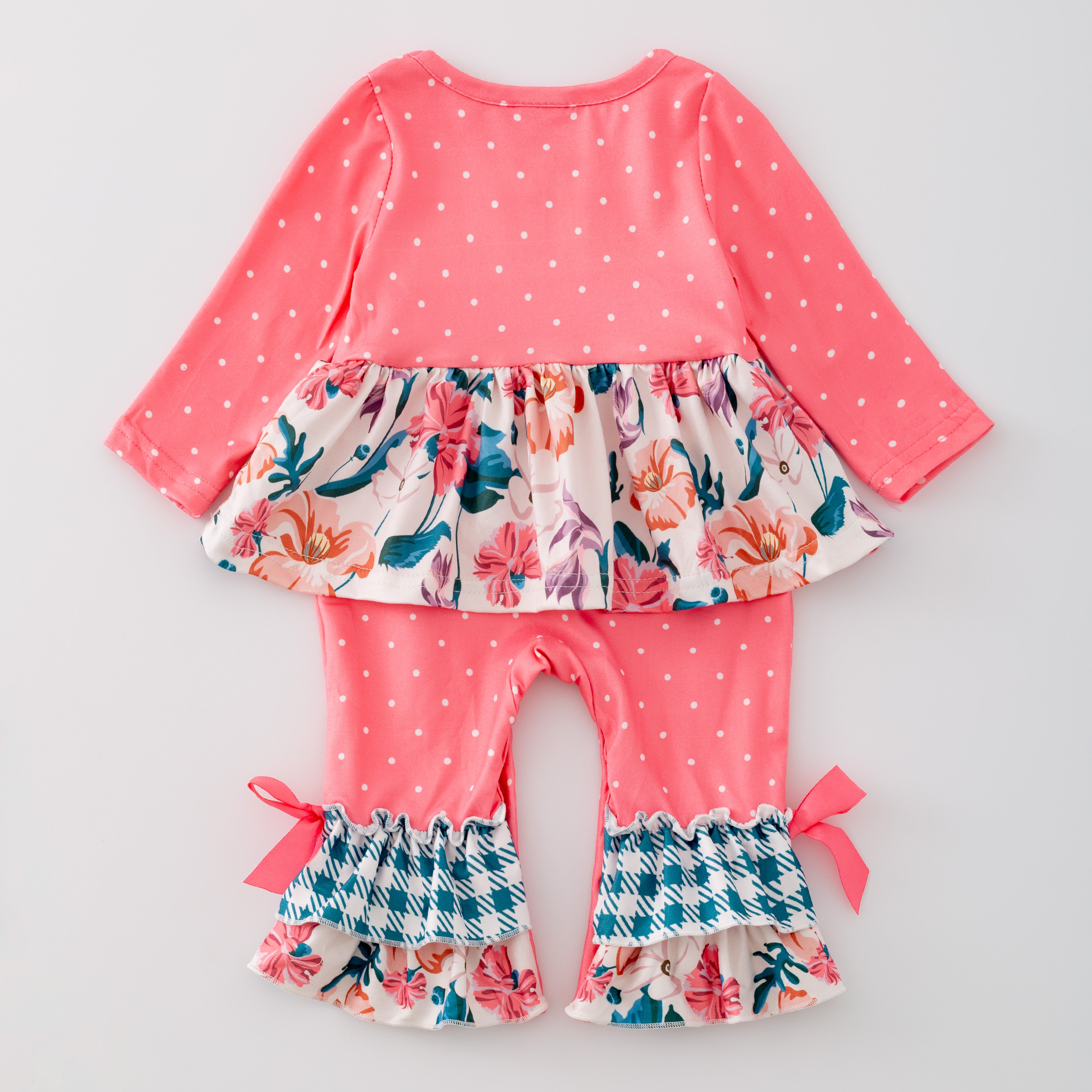 (In Stock G27-03-02 G20-03-02)Baby Girls Pink Floral Print Infant Romper