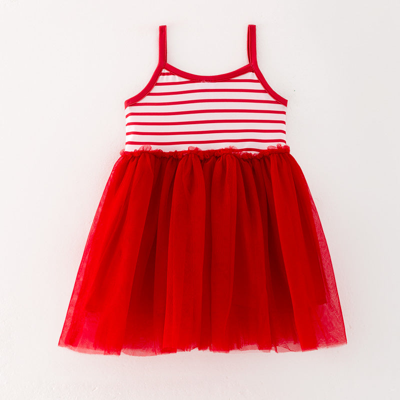 （In Stock L33-5-3）Girls Valentine's Day Print Tulle Dress