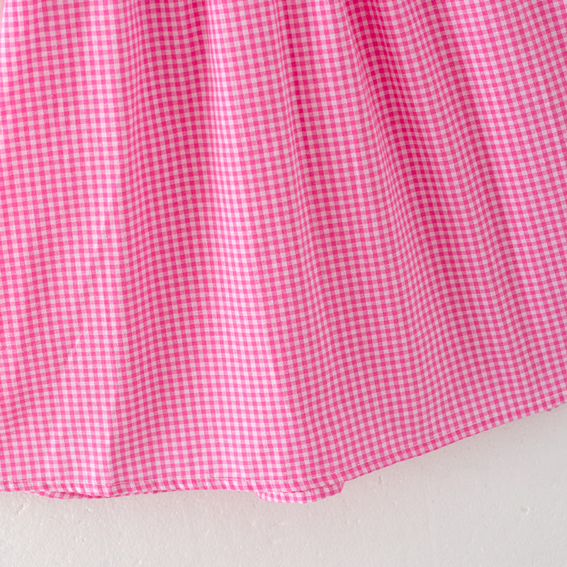 （In Stock L33-4-3）Girls Valentine's Day Embroidery Pink Smocked Dress