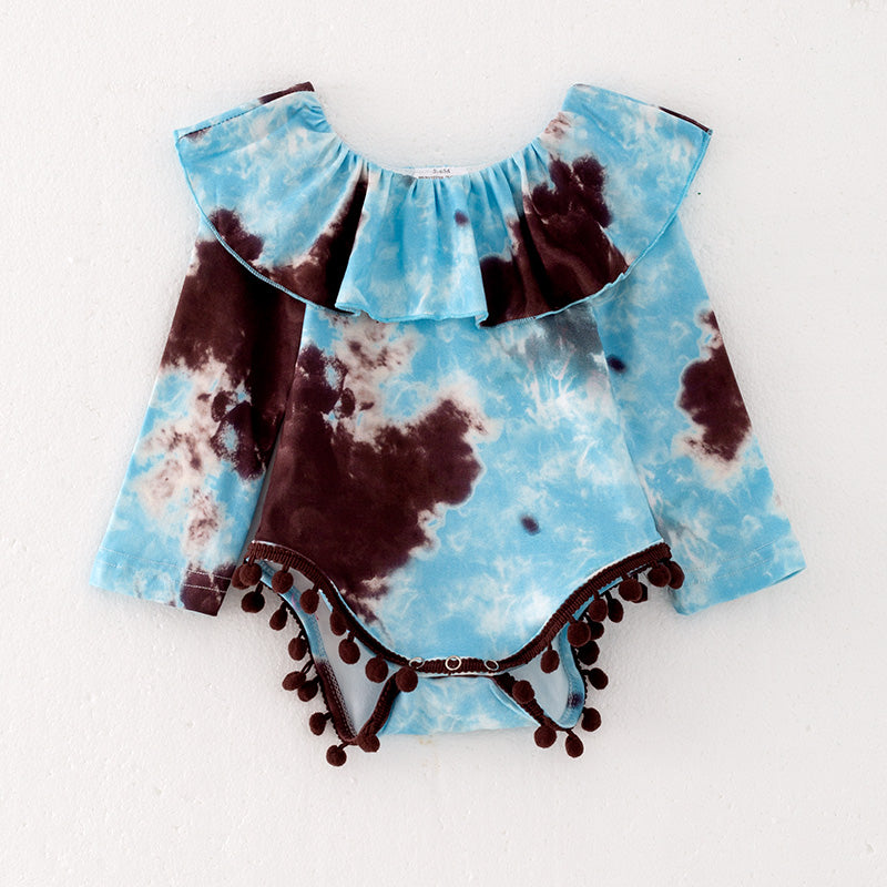 （In Stock L15-3-2）Baby Girls Fall Print Romper