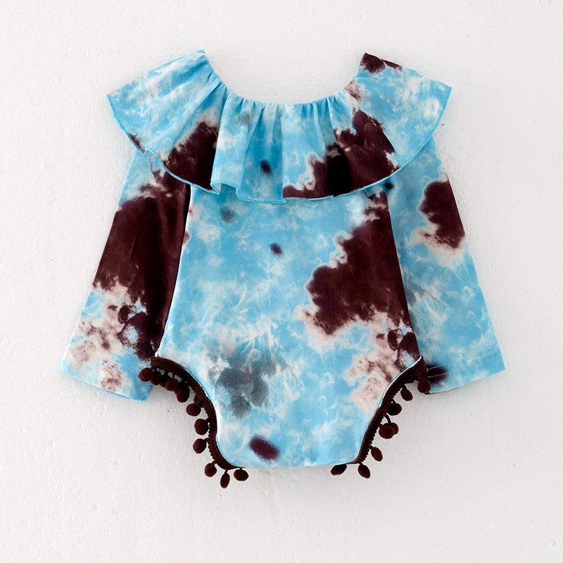 （In Stock L15-3-2）Baby Girls Fall Print Romper