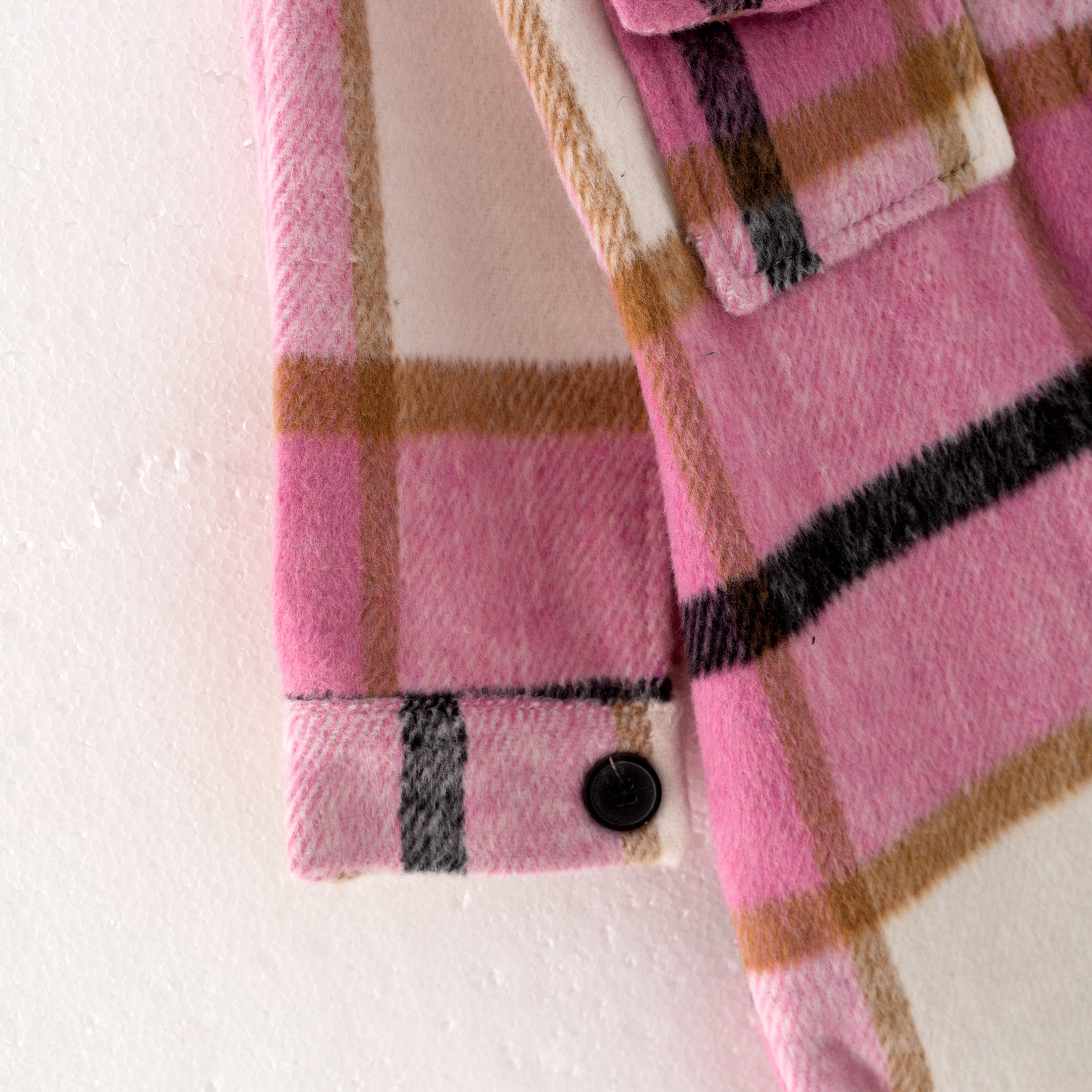 （In Stock L32-5-2）Mommy and Me Fall and Winter Pink Plaid Coat