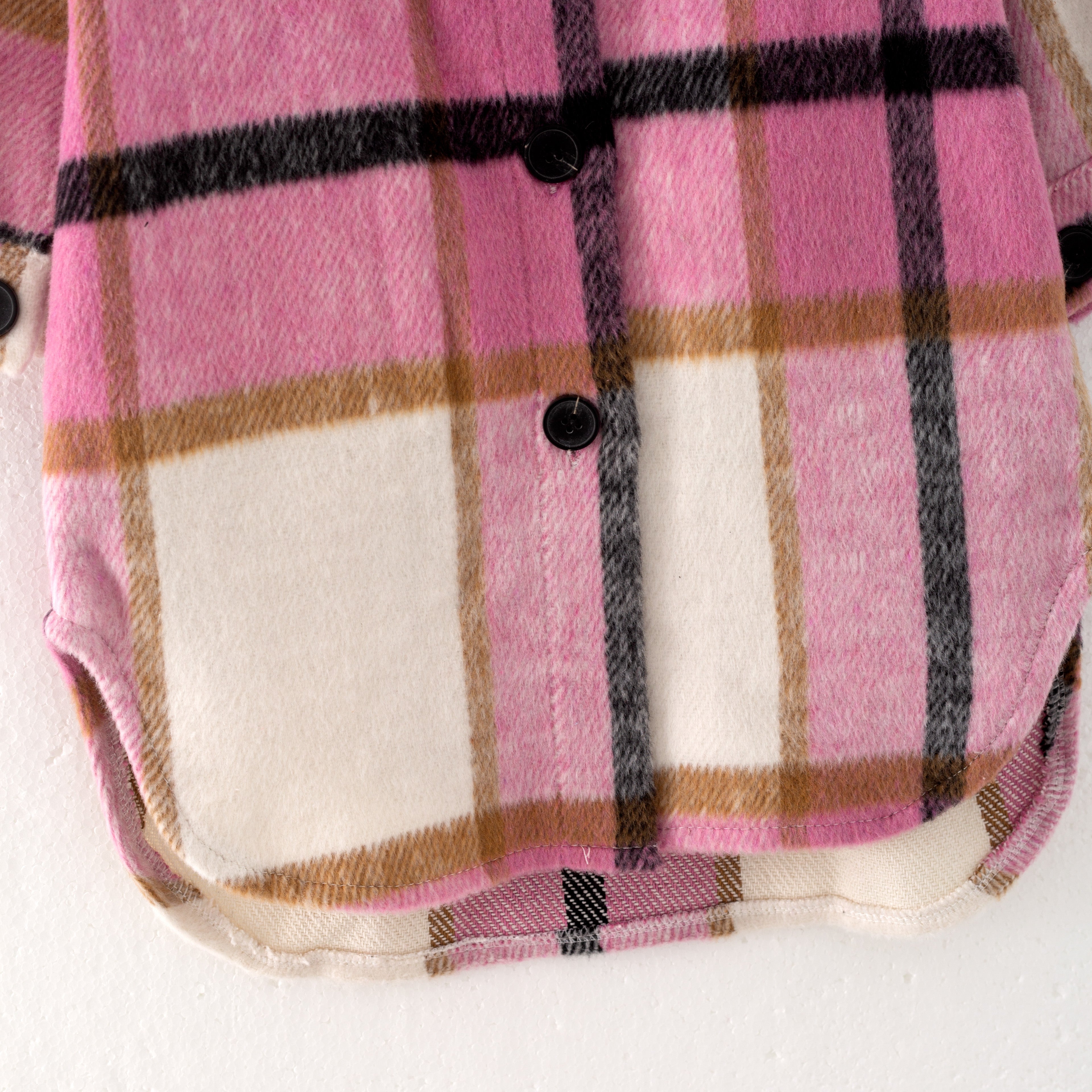 （In Stock L32-5-2）Mommy and Me Fall and Winter Pink Plaid Coat