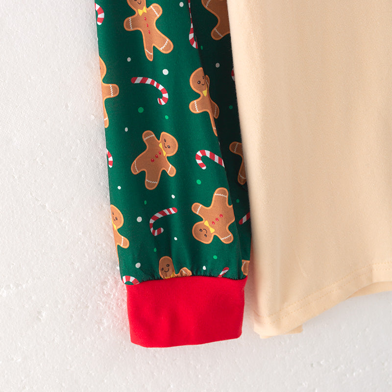 （In Stock L33-4-2）Men Christmas Gingerbread Man Print Pajamas